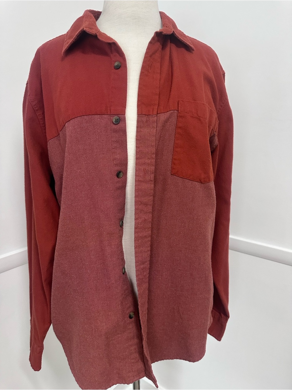 Arizona Jean Company Two-Tone Rust & Brick Button-Up Shirt Jacket
